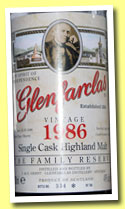 Glenfarclas 1986/2006 ‘Family Reserve’ (49%, OB, sherry, 760 bottles)